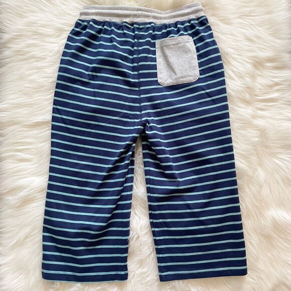 NEW Mini Boden Gray Blue Turquoise Stripe Jersey Baggies Shorts - Picture 2 of 5